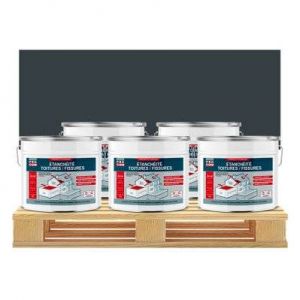 Peinture, résine d'étanchéité toiture, réparation tuiles, fissures, anti-fuites - 5 x 10L Gris Ardoise