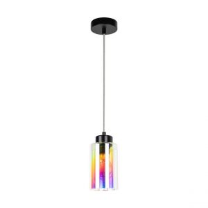 Image de Meno Lampe pendante Métal noir Verre multicolore