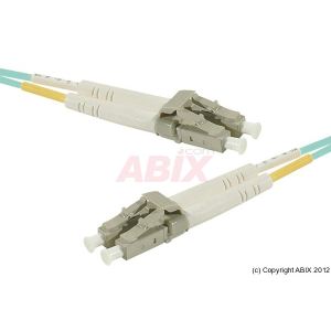 MCAD Cordon fibre optique AQUA duplex OM3 en 50/125um LC vers LC 50cm