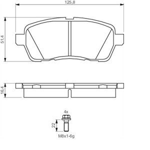 Image de Bosch BP1137 - 4 Plaquettes de frein Avant