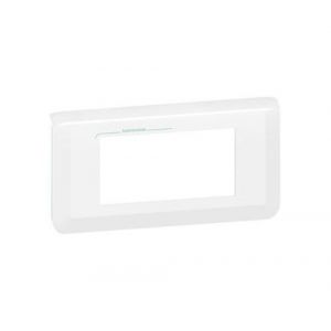 Legrand Plaque de finition horizontale Mosaic pour 4 modules blanc antimicrobien (078724L)