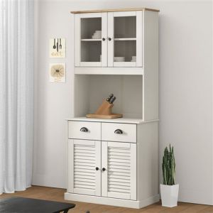 VidaXL Buffet haut VIGO blanc 78x40x175 cm bois massif de pin, armoire, armoire de rangement, buffet haut, armoire latérale, armoire haute