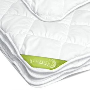 Beautissu Couette Légère 4 Saisons 220 x 240 cm Blanc – Lit 2 Personnes Lavable 60° Douce & Confortable Anti-Acariens – BeauNuit MD