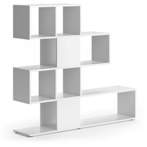 Vicco Séparateur d'espace Hylda, Blanc, 124.4 x 113 cm avec 4 boîtes pliantes