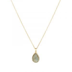 Moonstone - Collier Matéa Labradorite en laiton doré