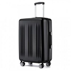 Valise 65x43.5x25cm Valise Moyenne Rigide Ultra Léger ABS Extensible Valises à 4 roulettes et Serrure TSA, Noir