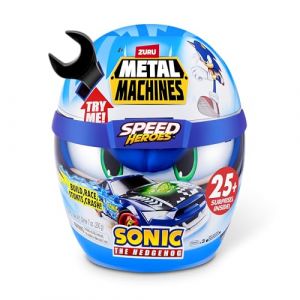 Zuru Metal Machines Sonic The Hedgehog Speed Heroes de, Plus de 25 Surprises à l’intérieur, construis et Pilote ta Propre Voiture de Course.