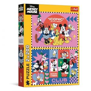 Trefl Puzzle 2 en 1 : Disney, Le Temps avec Les Amis - 2 x 200 Pi&egrave;ces - Ensemble de Deux Puzzle pour Les Adolescents