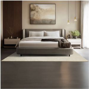 TecTake Tapis &agrave; poils courts -160 x 230 cm - Beige - Tapis pour le salon, la chambre &agrave; coucher, la salle &agrave; manger - Facile d'entretien et lavable - Sous-couche antid&eacute;rapante - Antiallergique - Diverses tailles et couleurs