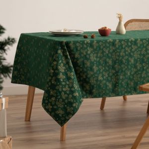 Nappe De Noël En Coton Jacquard Vert 140x200 Cm