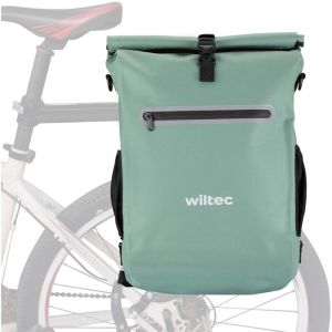 wiltec Sacoche sac à dos étanche pour porte-bagages verte – capacité de 20 l – en 600D tpu – avec compartiment pour ordinateur portable – pour