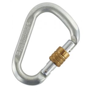 Edelrid HMS Mousqueton Acier, Vis, silver Mousquetons