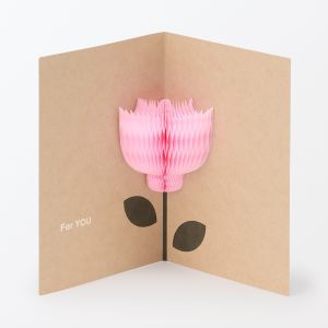 Carte pop‐up en papier alv&eacute;ol&eacute; ‐ Fleur