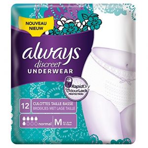 Image de Always Discreet - 12 culottes Incontinence Normal Taille Basse M