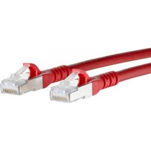 Metz connect Câble de raccordement réseau RJ45 CAT 6A S/FTP 1m rouge