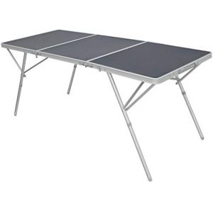 Image de Amanka Table Pliante XXL 180x70x70cm Meuble de Camping Pique-Nique Portable Stable châssis en alu Plateau en MDF Anthracite