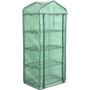 Serre de Jardin/Balcon/Terr e en PE Serre pour lég es avec porte 69x49x158 cm Vert Woltu