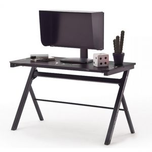 Image de Pegane Bureau d'ordinateur / table de jeu en métal coloris noir + LED - Longueur 120 x Hauteur 73 x Profondeur 60 cm