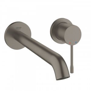 Grohe Essence Mitigeur lavabo monocommande montage mural, 2 trous taille L, Hard graphite brossé (29193AL1)