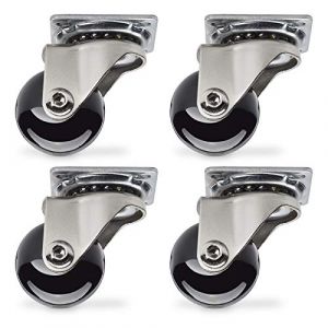 Sotech Roulettes pivotantes pour meubles - SWIFT - Charge 140 kg - Ø 35 mm - Noir