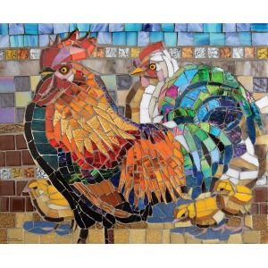 Sunsout Puzzle Stained Glass Chickens