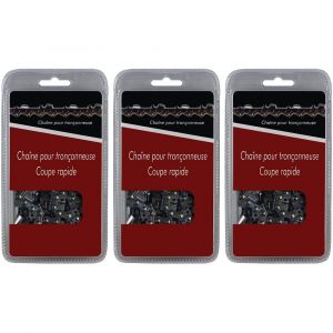 Lot de 3 cha&icirc;nes 3/8', 1.5 mm, 72 maillons - Compatible tron&ccedil;onneuses HUSQVARNA
