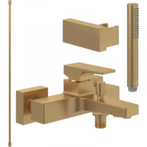 Villeroy & Boch Pack mitigeur baignoire mécanique Architectura Square Brushed Gold avec ensemble - or brossé