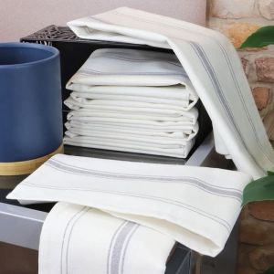 Linandelle Lot 6 torchons en Lin Gris