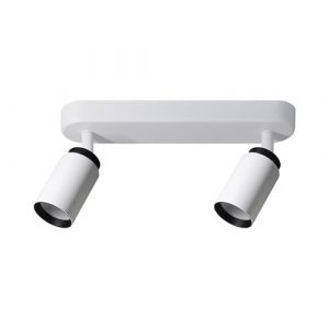 Plafonnier 2 spots orientables IP20 GU10 230V MALGA 2 DUO blanc-noir EDO Solutions