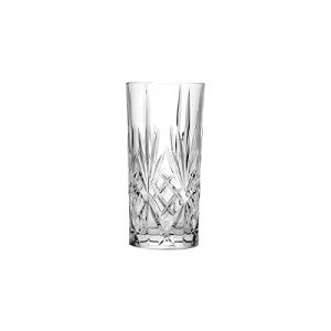 RCR 25766020006 Melodia Luxion Crystal Lot de 6 Verres à Cocktail, Verres de Boissons pour Jus ou Soda, Verres Long Drink en Cristal, 360 ml, Verres Tumblers à Eau, Compatibles Lave-Vaisselle