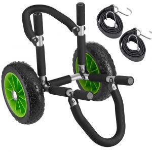 TecTake Chariot de transport pour planche de surf pliable noir/vert
