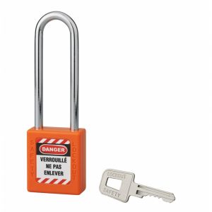 THIRARD Cadenas 40 mm anse acier Ø 6 X 76 mm ORANGE