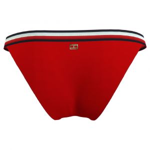 Image de Tommy Hilfiger Bas de bikini uni avec bandes élastiques Rouge - Taille S