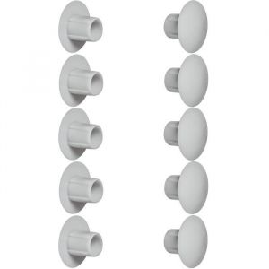 Cyclingcolors 10x cache trou 5mm x 10mm gris clair RAL 7035 bouchon plastique capuchon protection meuble table chaise vis