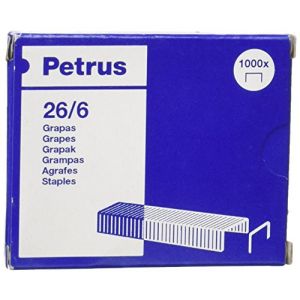 Image de Esselte Petrus 55711 - Agrafes de bureau galvanisées 26/6 mm (x1000)