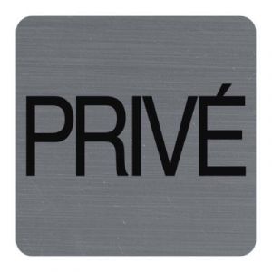 Image de Exacompta Plaque signalétique adhésive carrée Privé - Gris