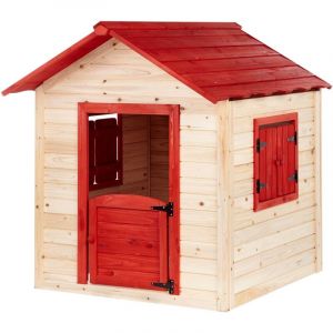 Beliani Cabane de jardin pour enfants PELOPIO Bois de sapin Marron clair