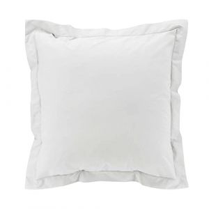 2 Taies d'oreiller volant plat 100% percale de coton Percaline blancs