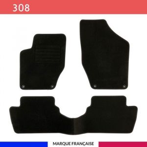 Tapis de voiture - Sur Mesure pour 308 / 308SW (2007 - 2013) - 3 pi&egrave;ces - Tapis de sol antid&eacute;rapant pour automobile