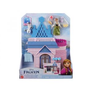 Coffret chateau d'anna transformable 28 cm + 2 figurines - poupée - set reine des neiges + 1 carte offerte