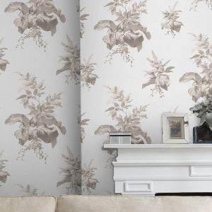 Laura Ashley Papier peint intissé Narberth Dove 1005 x 52cm Gris - Gris