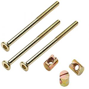 Bulk Hardware Merriway BH01772 60mm x 6mm (2.3 / 8 x 1/4 inch) Allen Dirigé Meubles Boulons Et Baril Écrou - Paquet De 10