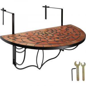 Table de balcon rabattable marron terracotta 76 cm Marron