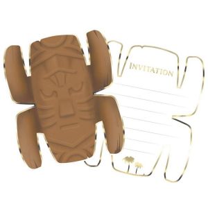 8 Invitations totem aventurier - Couleur Marron - Taille Taille Unique