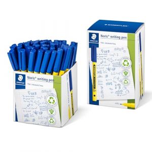 Staedtler Noris writing pen 307 - Lot de 50 feutres pointe 0,6 mm - Bleu - En plastique 97% recyclé - 307-3 CT50