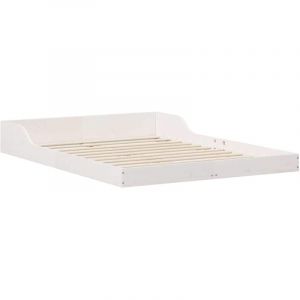 VidaXL Cadre de lit Blanc 140 x 190 cm Bois massif en pin
