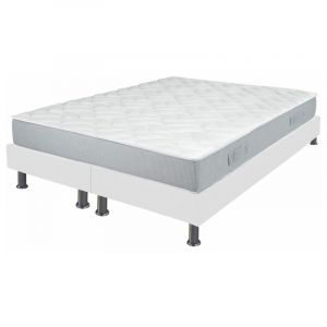 Image de Ebac Ensemble tapissier Melior Omega strech blanc 180x200 Literie