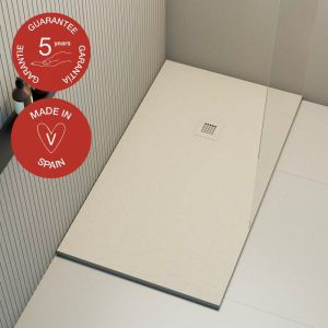Receveur de douche Poalgi, extraplat, blanc perle, L.100 x l.200 cm, finition ardoise, série Hos's