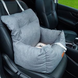 By Cee Cee Car Seat Dog - Premium Car Basket Dog - Dog Basket Car With Safety Strap - Dog Seat - Car Seat - Grey