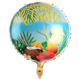 Image de BALLON ALU ROND RETRAITE PLAGE &Oslash;45CM Multicolore